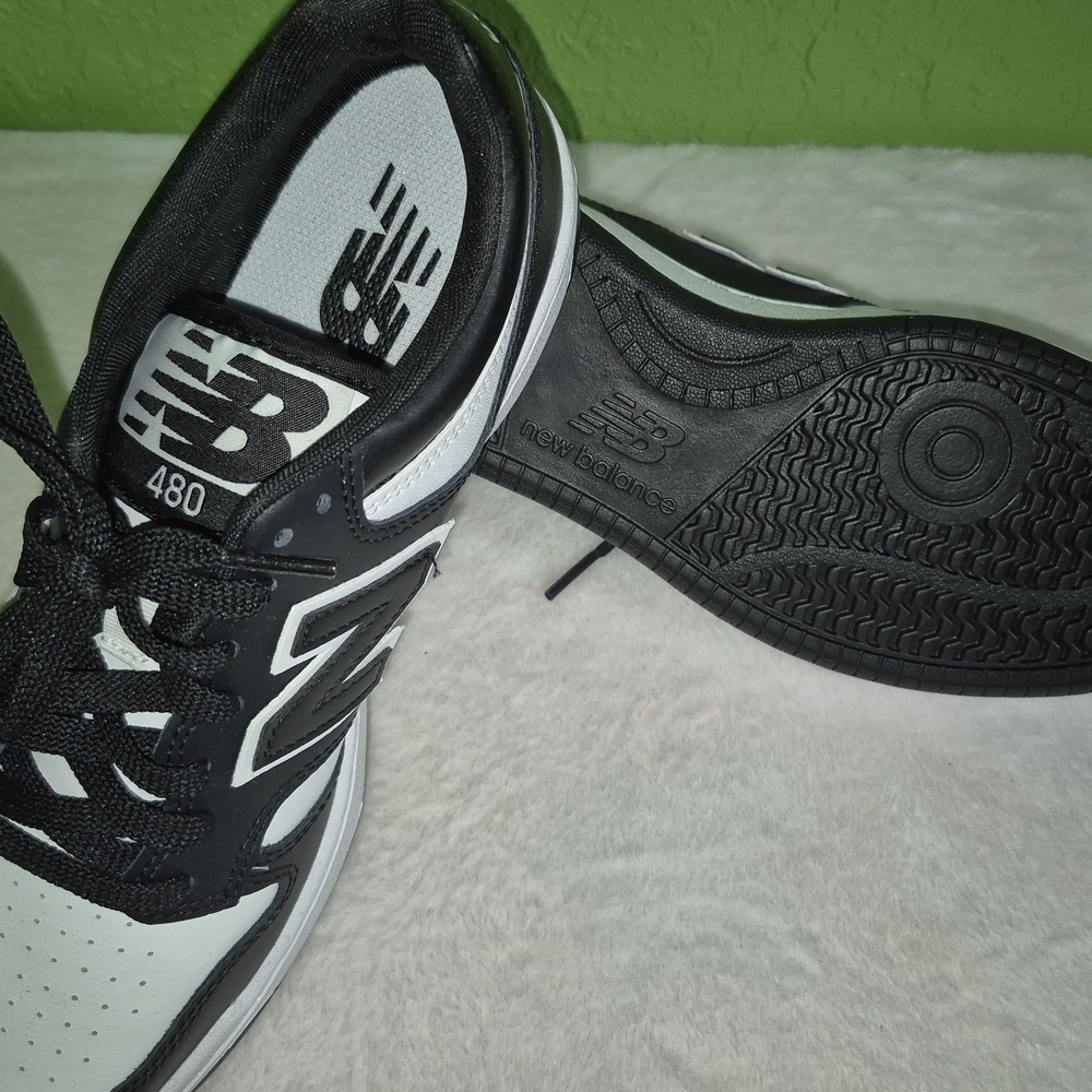 New Balance Men's 480 Black and White Sneakers